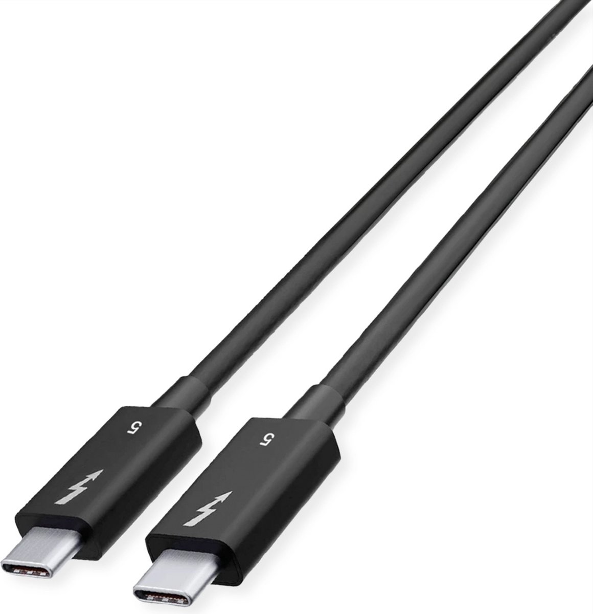 ROLINE Thunderbolt™ 5 kabel, C-C, M/M, 8K UHD-2, 80Gbit/s, 240W, passief, zwart, 0,8 m