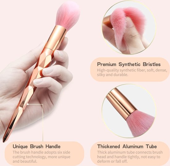 Gouden Make-upborstels Set van 10 - Luxe en Zachte Kwasten voor Oogschaduw, Blush en Foundation van Goud — afbeelding 3