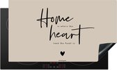 KitchenYeah® Inductie beschermer 91.2x52 cm - Beige - Quote - Home - Heart - Kookplaataccessoires - Afdekplaat voor kookplaat - Inductiebeschermer - Inductiemat - Inductieplaat mat - Keuken decoratie