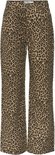 Broek met hoge taille en wijde pijpen in luipaardprint.