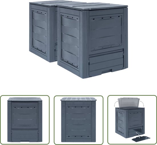 vidaXL Compostbak - Tuincompostbak - Compostbakken 2 st 520 L 60x60x73 ...