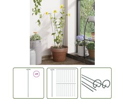 vidaXL Plantenstaken 20 st 40 cm staal donkergroen - Tuinondersteuning - Plantenstokken - Tuingereedschap - Groenvoorziening - Balkonbeplanting