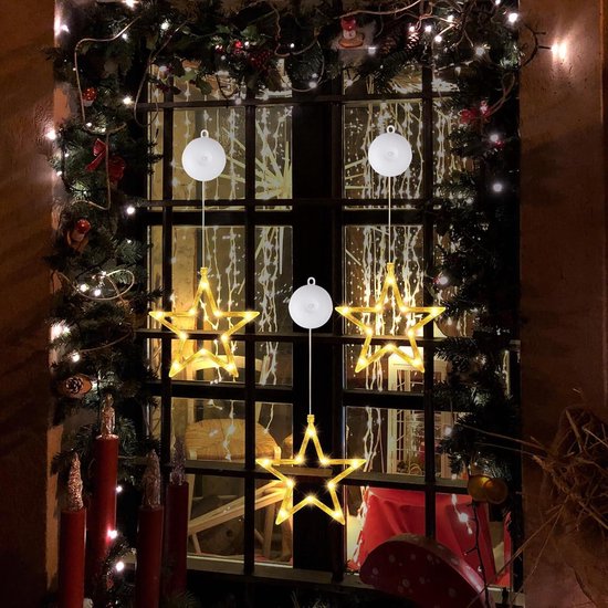 SALCAR 5 m kerstverlichting voor buiten, 6 stuks led-sterren
