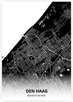 Den Haag plattegrond - A2 poster - Zwarte stijl
