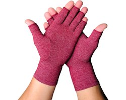 KANGKA® Reuma Handschoenen maat M - Chili Rood - Compressie Handschoenen - voor Artrose, Reuma, Artritis, RSI, CTS - Unisex
