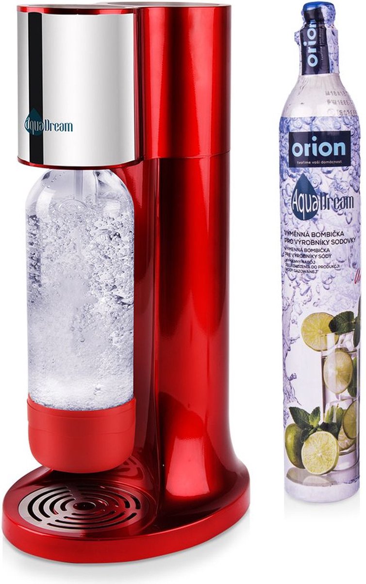 Sodamaker Rood met Co2 Cilinder AQUADREAM - Bruiswatertoestel - Bruiswatermachine - Soda - Bruiswater Maker