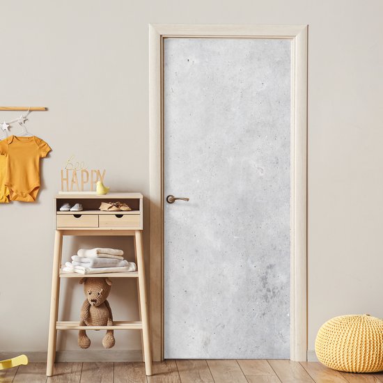 Deurposter 95x215 cm - Deursticker Verwering - Beton - Structuren - Vintage - Industrieel - Grijs - Meubelfolie zelfklevend - Deurfolie woonkamer - Interieurfolie fotobehang - Deur plakfolie - Deurstickers - Deurbehang sticker - Kamer decoratie