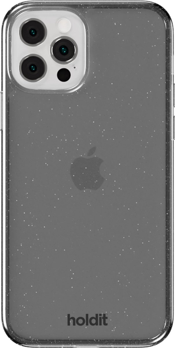 Holdit Glitter Case geschikt voor Apple iPhone 12 (Pro) - Zwart