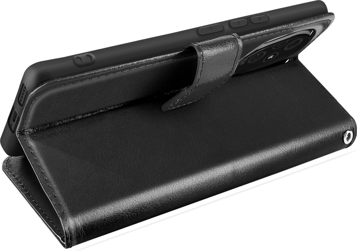 Mayaxess, Beschermhoes voor Honor 200 Portemonnee met Handriem, Zwart