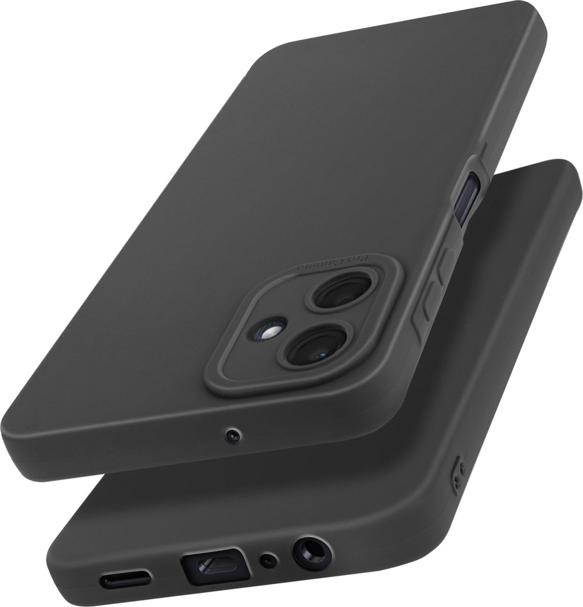 Avizar Dekking Geschikt voor Samsung Galaxy A06 Silicone Mat Blok Camera Beschermd, Zwart