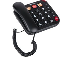 Grundig Senioren Telefoon Huistelefoon - Huistelefoon Senioren Grote Toetsen - Seniorentelefoon met Foto Sneltoetsen - Luidspreker en SOS-Knop - Zwart Grundig Senioren Telefoon Huistelefoon - Huistelefoon Senioren Grote Toetsen - Seniorentelefoon met Foto Sneltoetsen - Luidspreker en SOS-Knop - Zwart