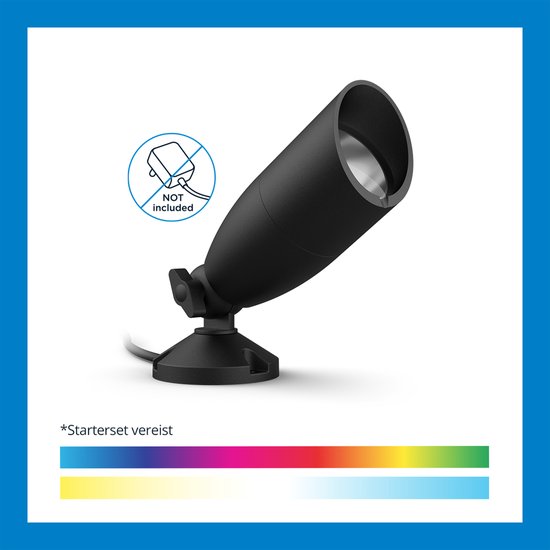 WiZ Outdoor Ground Spot Zwart - Kit d'extension - Smart LED- Siècle des Lumières - Lumière colorée et Wit - 12V