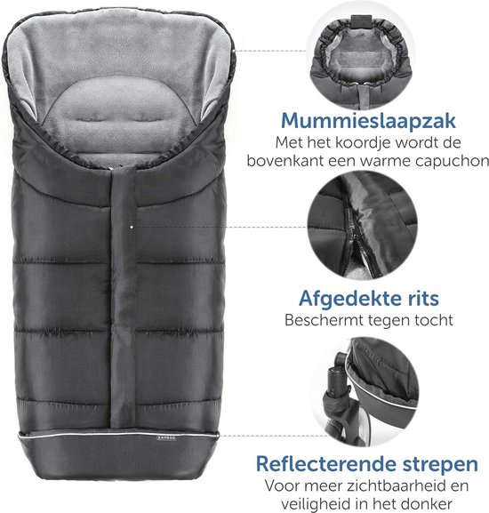 Universele Wintervoetenzak voor Kinderwagen en Buggy - Zachte Thermo Fleece, Water- en Vuilafstotend - Veilig en Comfortabel voor Peuters van Merkloos — afbeelding 3