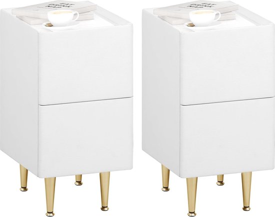 vidaXL Nachtkastjes 2 stuks MDF wit | Leen Bakker