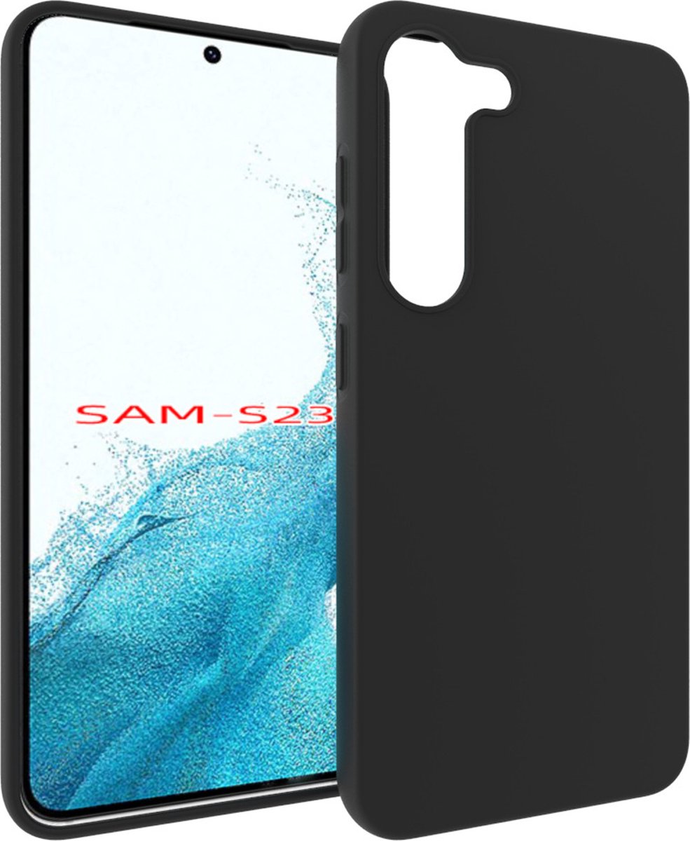MobyDefend Hoesje - Geschikt voor Samsung Galaxy S23 - TPU Backcover - Mat Zwart