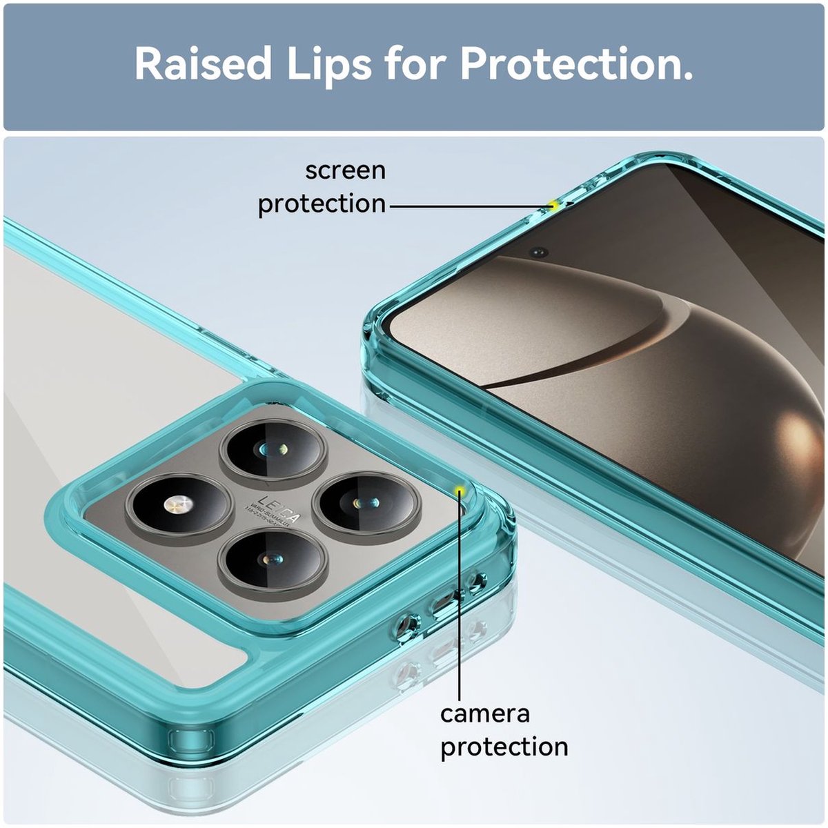 Mobigear Hoesje geschikt voor Xiaomi 14T Telefoonhoesje Hardcase | Mobigear Crystal Backcover | 14T Case | Back Cover - Blauw