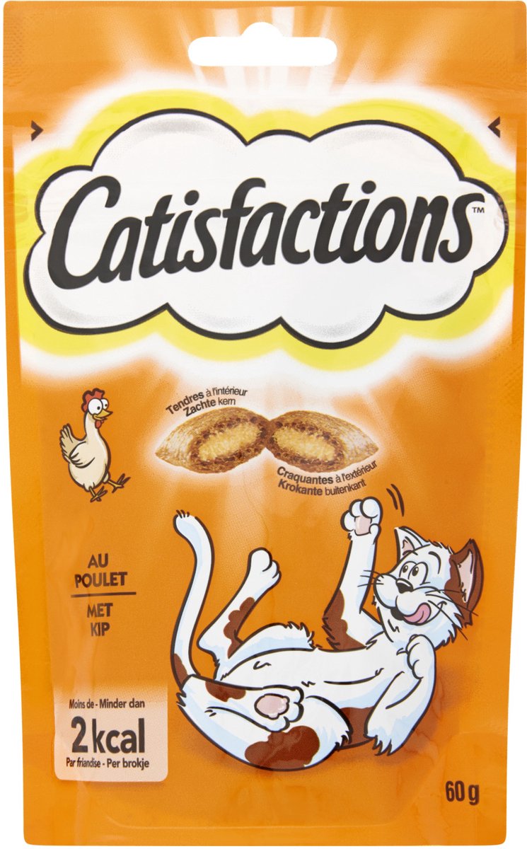 Catisfactions met kip kattensnoep 6 x 60 g