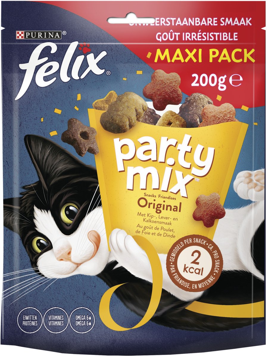 Felix Party Mix Original + Seaside kattensnoep (2x200g) 6 x 200 g