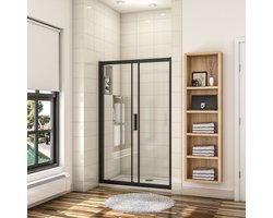 110x195 cm douchescherm,schuifdeur,douchedeur,8 mm NANO GLAS zwart