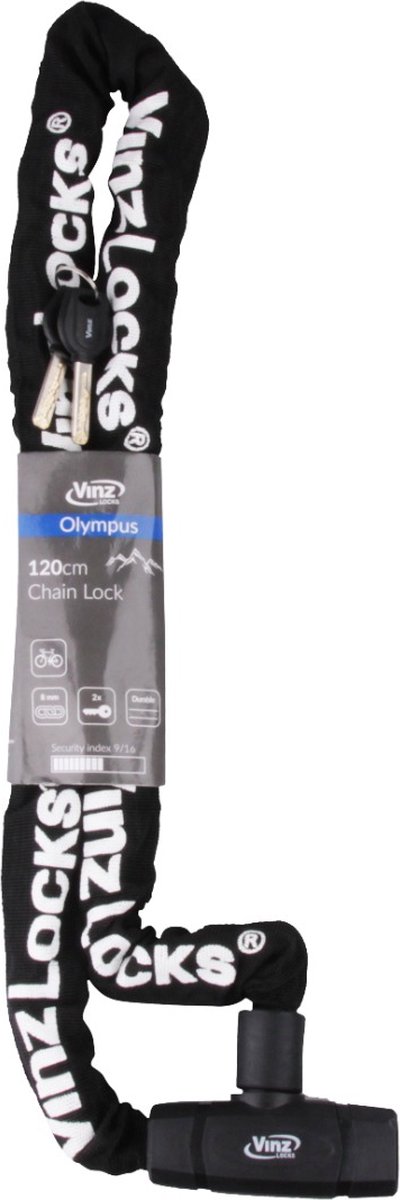 VINZ Olympus Kettingslot / Fietsslot met Vaste Kop 8mm - 90cm van VINZ — afbeelding 5