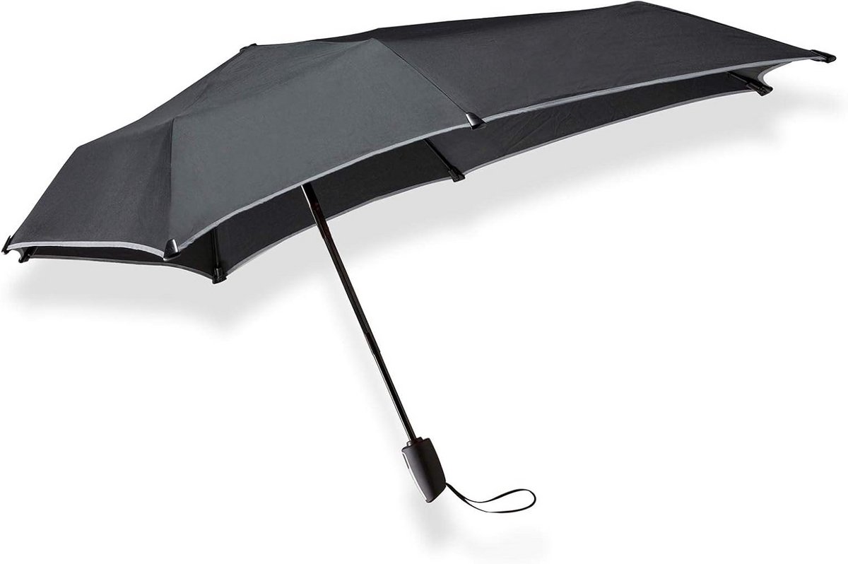 Automatische Opvouwbare Paraplu Zwart Reflecterend Windproof UPF50+