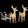vidaXL - Kerstversiering - rendieren - en - slee - 160 - LED's - 130 - cm - acryl