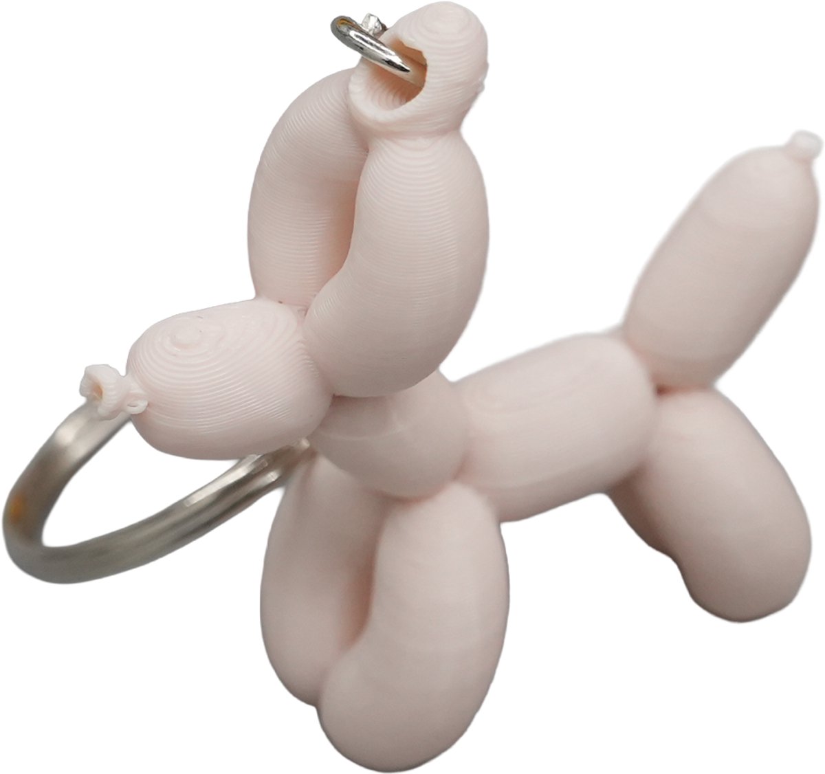 Ballon hond sleutelhanger - Beige - 3d geprint - Cadeau dierenliefhebber – Sleutelhanger dier – 4cm