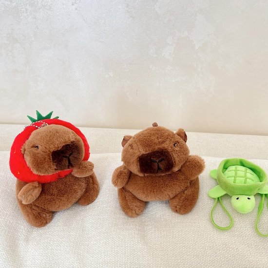 Getekend pluche hoesje voor AirPods Pro 3e generatie, 3D Kawaii pluizige schildpad Capybara zachte siliconen hoes met sleutelring, cool grappig voor jongens, meisjes, vrouwen voor — afbeelding 5