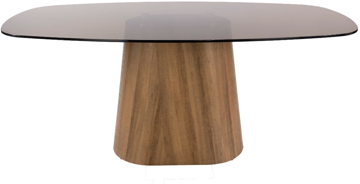 Fraaai Caruso eettafel Deens ovaal 180cm - brons glas