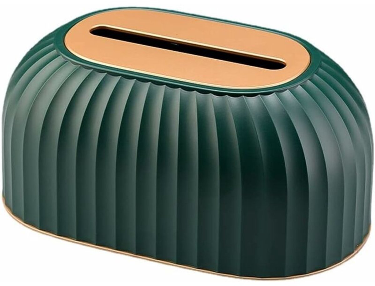 Oneay Opklapbare tissuebox voor kantoor, woonkamer of eetkamer; opbergdoos voor keukenpapier met veermechanisme, groen