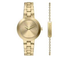 Armani Exchange Vrouwen Horloge geschenkset 36 mm Goudkleurig
