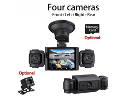 Dashcam met dubbele camera | 1080p camera aan de voorzijde & 480p ingebouwde camera, infrarood nachtzicht, 5,08 cm IPS-scherm, groothoeklens, dubbele lens, universeel ontwerp.
