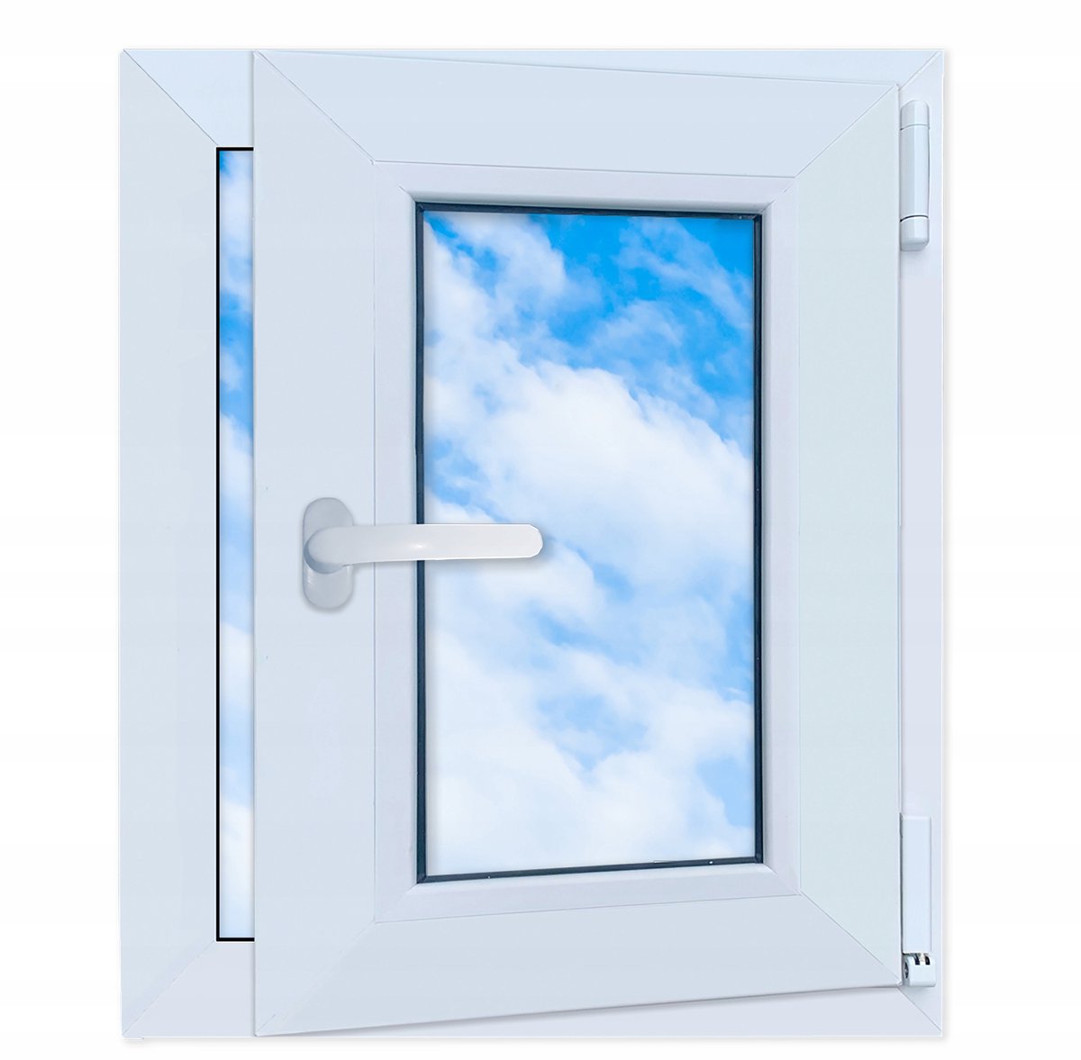 PVC-raam wit 50x60 RECHTS 500x600 mm draai-kiepraam met dubbel glas
