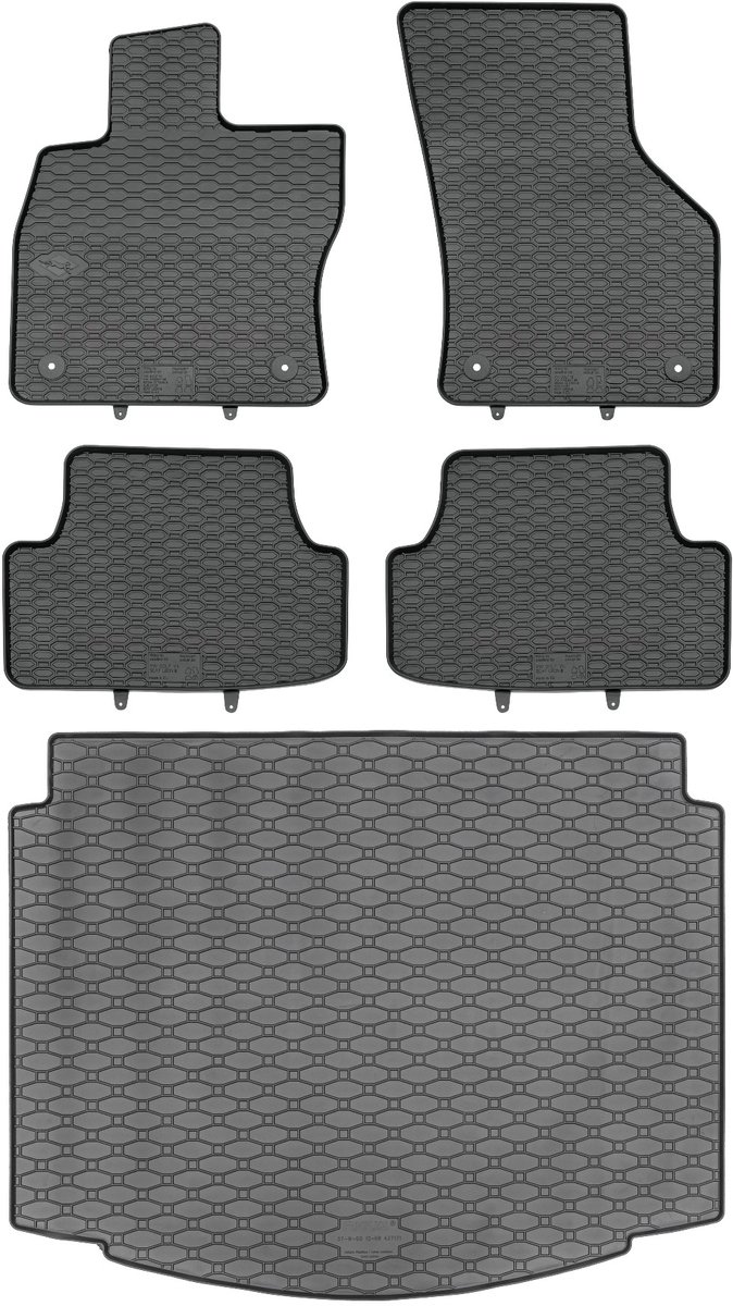 Max-Dywanik Rigum RKK + Geyer - Kofferbakmat & Vloermatten - VW Golf VII 2012-2019 - Ideaal Passend - Zwart