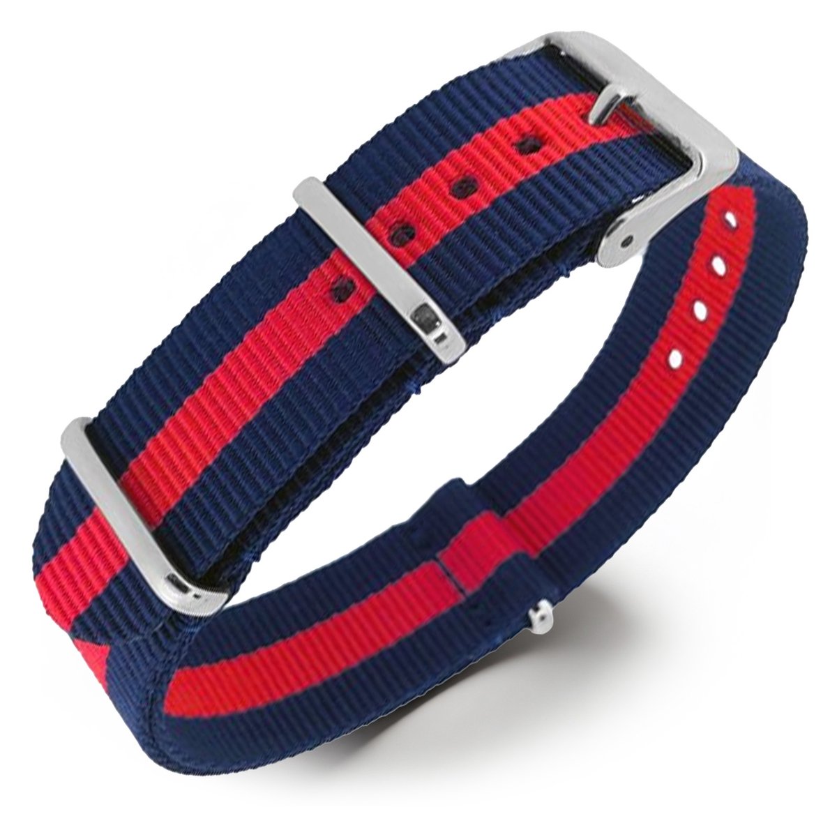 NATO Horlogeband G10 Military Nylon Strap - Regimental Marineblauw Rood 16mm