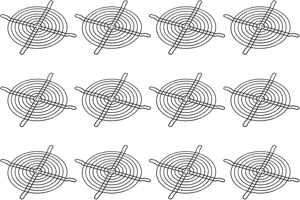 Image of 12 Stuks Ventilator Grill Beschermers - Metalen Vingerbescherming voor 120mm Ventilatoren en Koelers