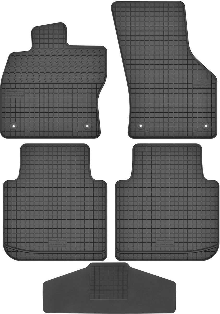 Max-Dywanik Skoda Kodiaq 2017 - Rubbermatten Set - Beschermde Afwerking - Zwarte Kleur