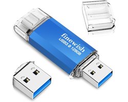 128GB USB C en USB 3.0 OTG Flash Drive 2-in-1 voor PC, Laptop en TV