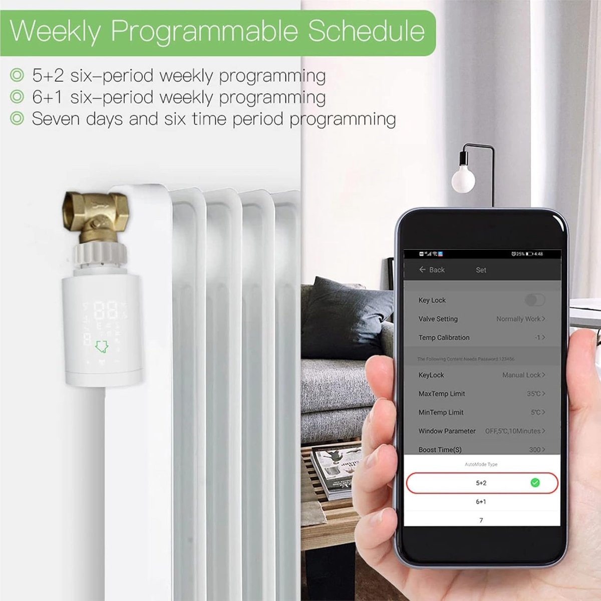 Slimme Thermostaat Radiatorkraan Zigbee3.0 Voice & App Bediening