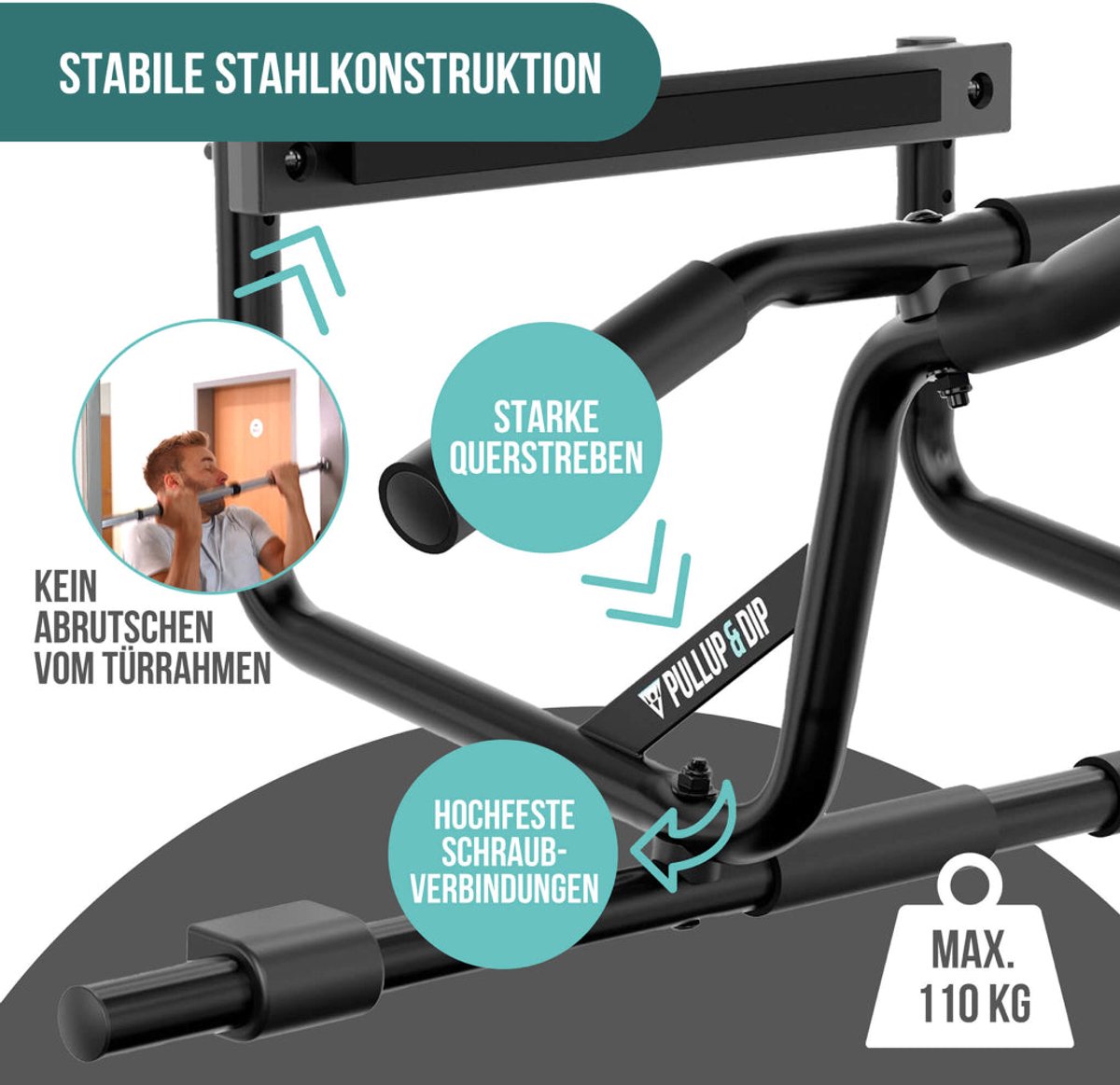 PULLUP & DIP Pro Pull-up Stang - Montage zonder boren thumbnail 5