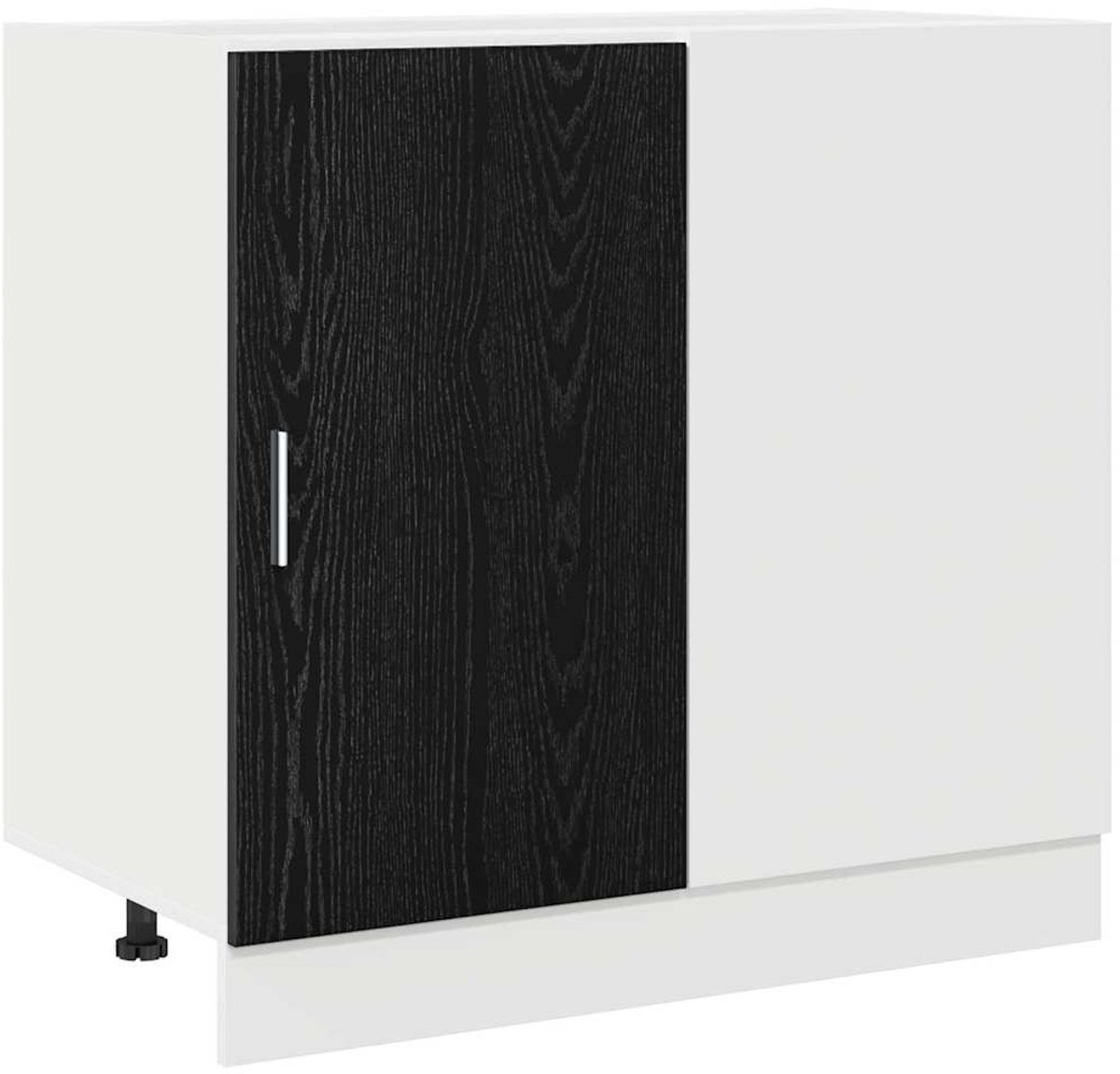 vidaXL Keuken - Hoek - Basis - Kast - Zwart - eiken - 86 - x - 46 - x - 81,5 - cm Zwart eiken
