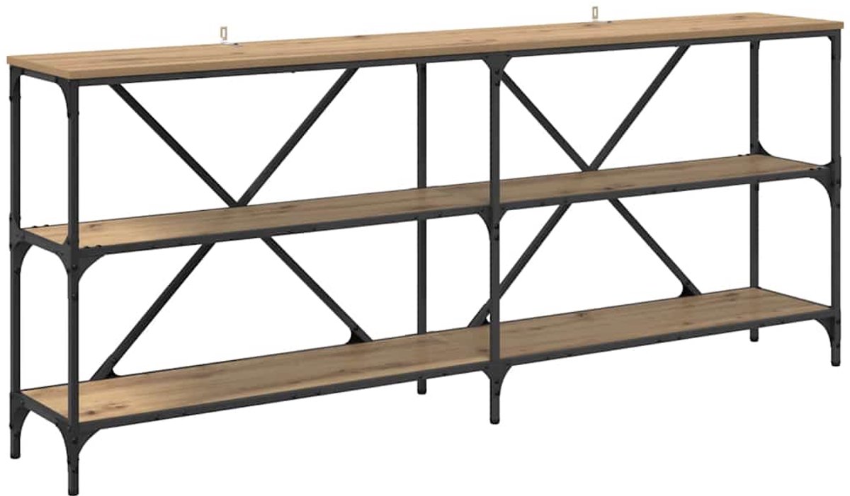 vidaXL Wandtafel - Artisan - Eiken - 180 - x - 30 - x - 75 - cm - Bewerkt - hout Artisan eiken