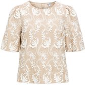 Object Objmya 2/4 Re Top Tops & T-shirts Dames - Shirt - Beige - Maat 38