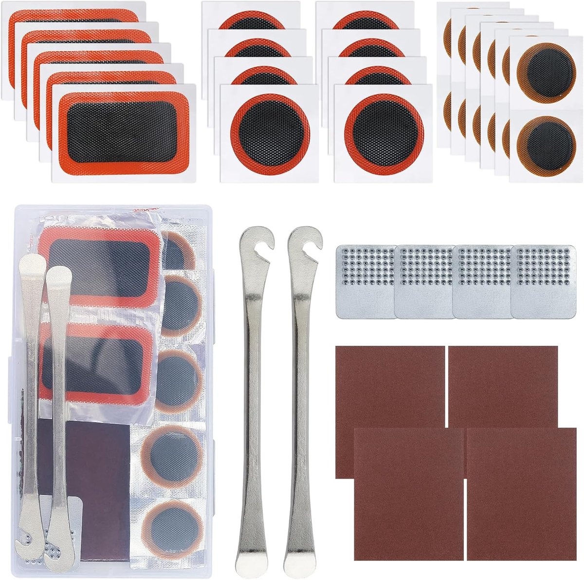 35-delige Fietsbanden Reparatieset Inclusief Lijmvrije Patches & Bandenlichters