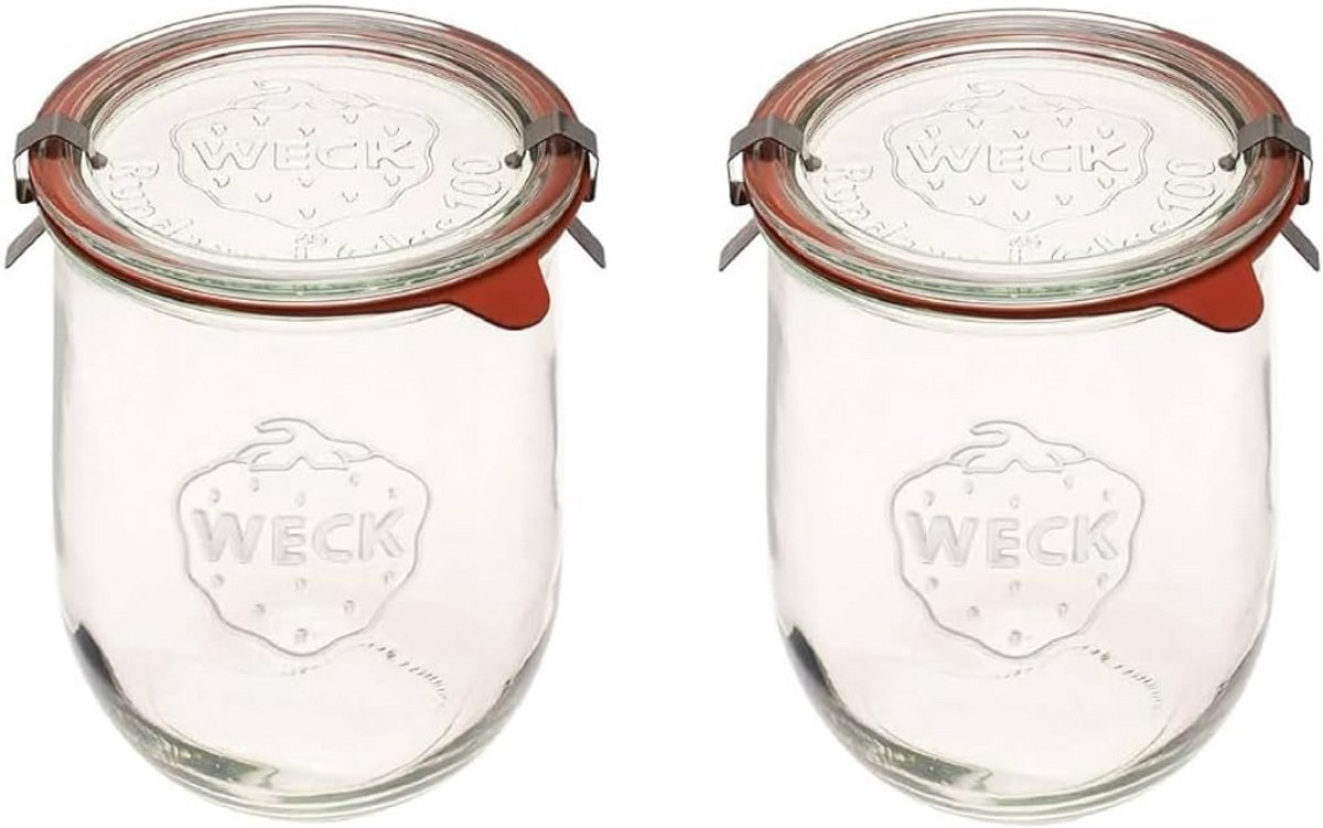 Grote Weck Tulip Potten van 1 Liter met Brede Opening voor Zuurdesem en Bewaren