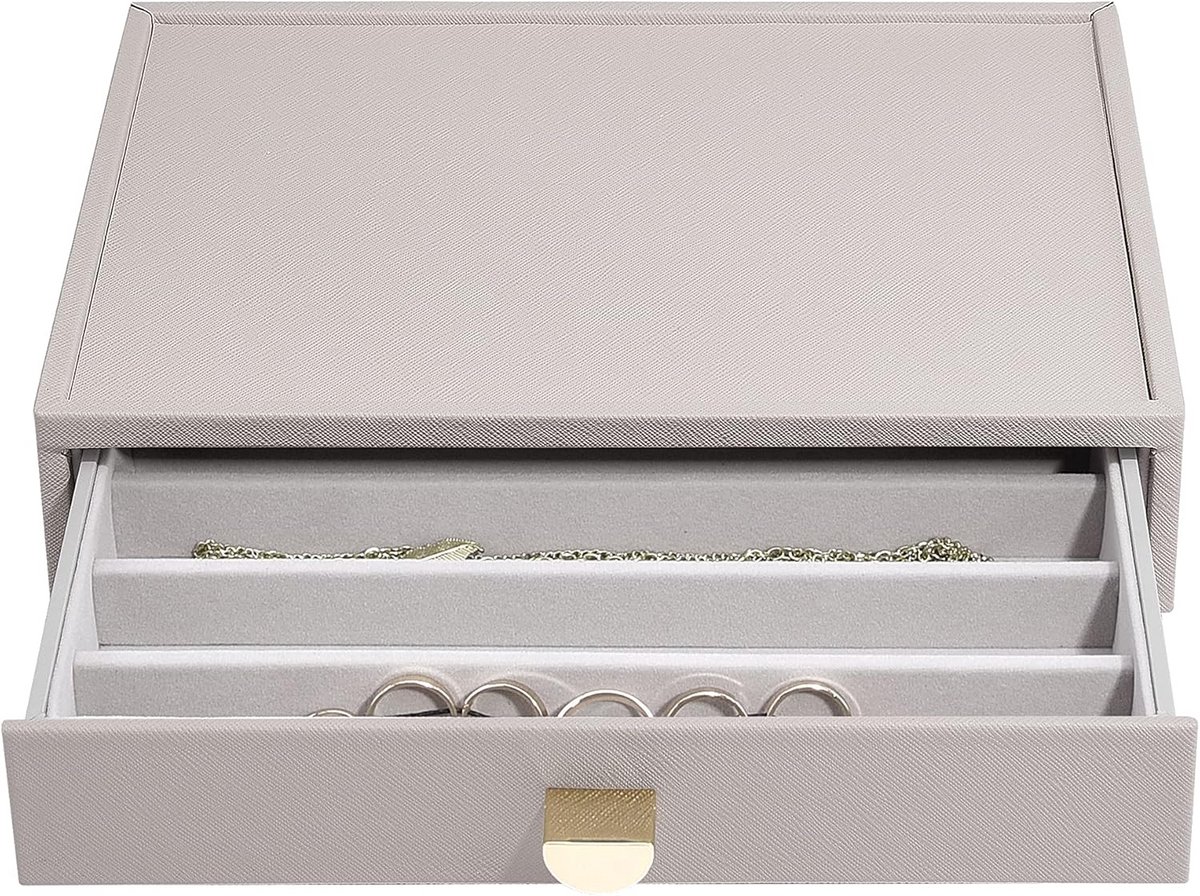 Sieradenlade met 4 Vakken voor Kettingen en Hangers - Stapelbare Organiser