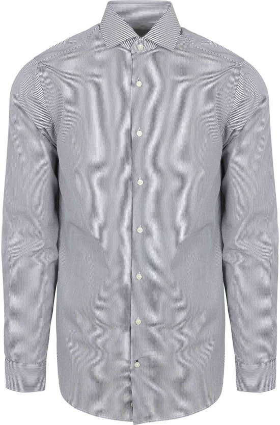 Steppin' Out Overhemd Streep Donkerblauw (navy) - Maat L - Heren