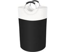 Opbergtrommel - Opvouwbare wasmand - Grote capaciteit - Opbergruimte met handvat - Wasmand - Ronde vuile wasmand, geschikt voor thuisgebruik (zwart)
