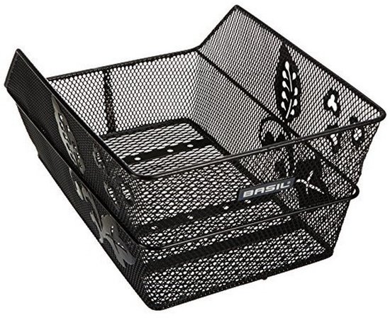 Basil Cento Flower Fietsmand - Achter - Staal - Zwart van Basil — afbeelding 3