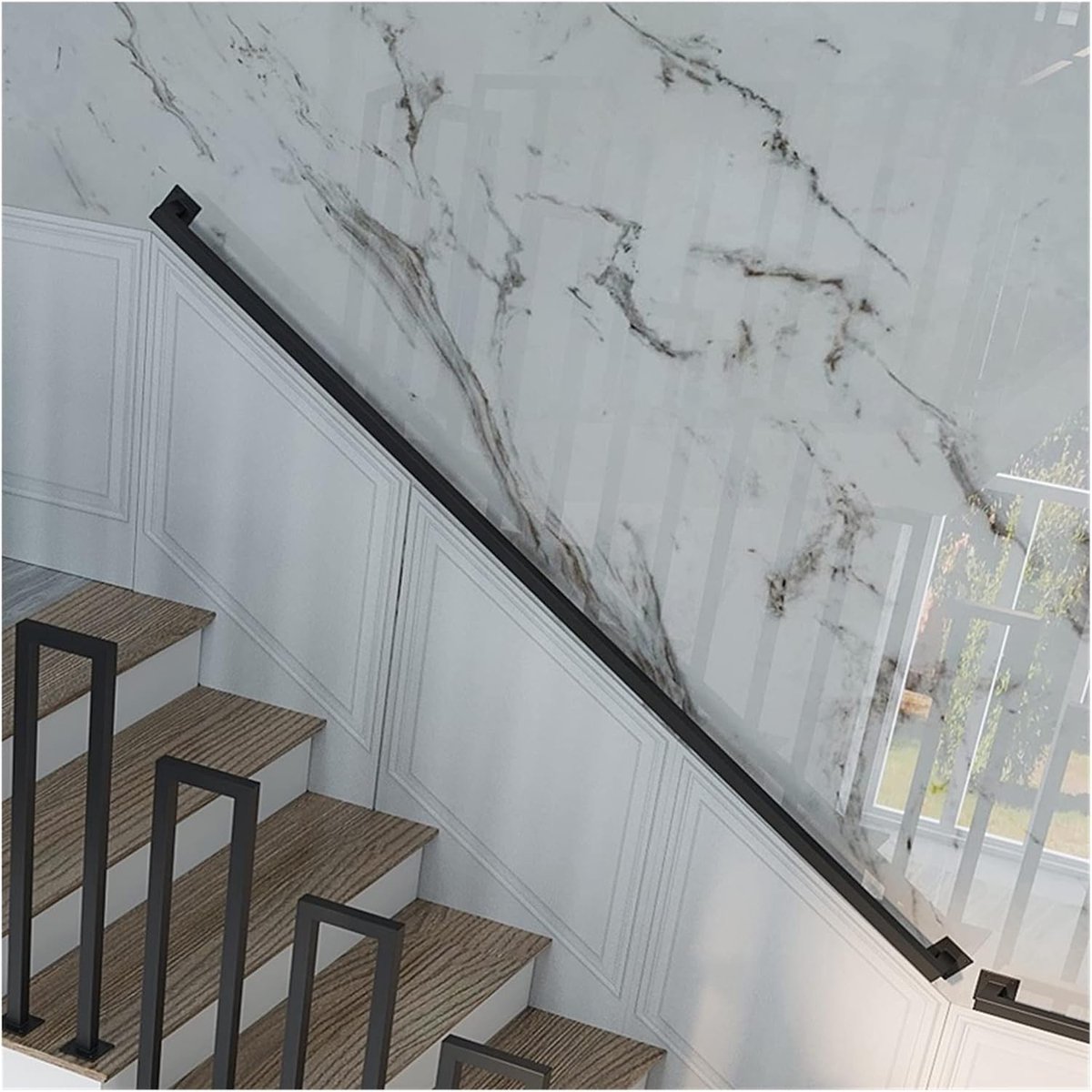 Trapleuning Metaal - Hekwerk Balustrade - Veiligheid Buiten - Stijlvol Industrieel Design - Tot 6 Meter - Zwart